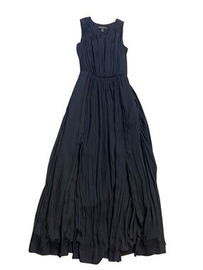 Banana Republic Flowy Black Sleeveless Maxi Dress 00P Petite Minimalist